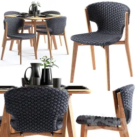 Ethimo knit dining chair square table